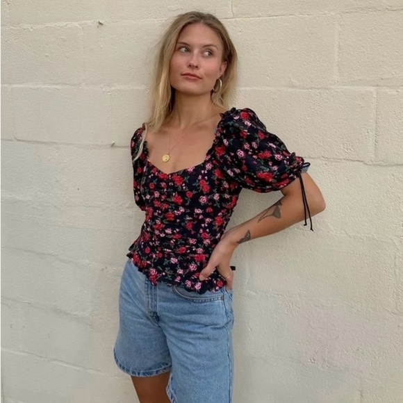 NWOT For Love & Lemons Floral Bustier Top (Size L) - Picture 7 of 11